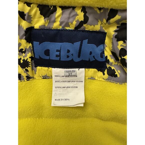 Iceberg Toddler Girls Animal Print Yellow & Black Jacket Coat 3T - Picture 7 of 8